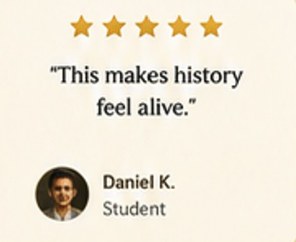 Daniel K., Student — This makes history feel alive.